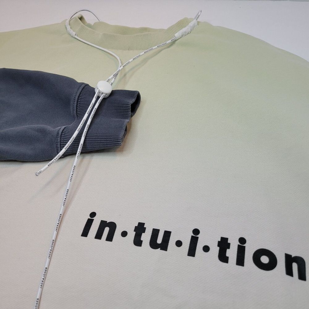 Jack‎ & Jones Glitch Sweatshirt Mens XL Green Blue Ombre Intuition Excellent